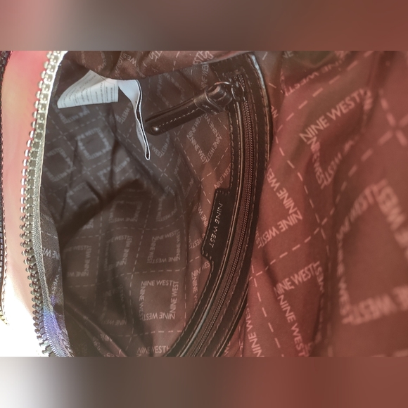 Nine West Faux Leather Backpack Purse In Black/White - Picture 8 of 10